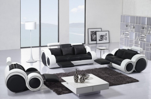 Zestaw sofowy 3+2+1 Relaks Funkcja miejsce siedzące Sofa Kanapa Obcios Skóra Sofy