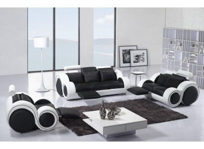 Zestaw sofowy 3+2+1 Relaks Funkcja miejsce siedzące Sofa Kanapa Obcios Skóra Sofy