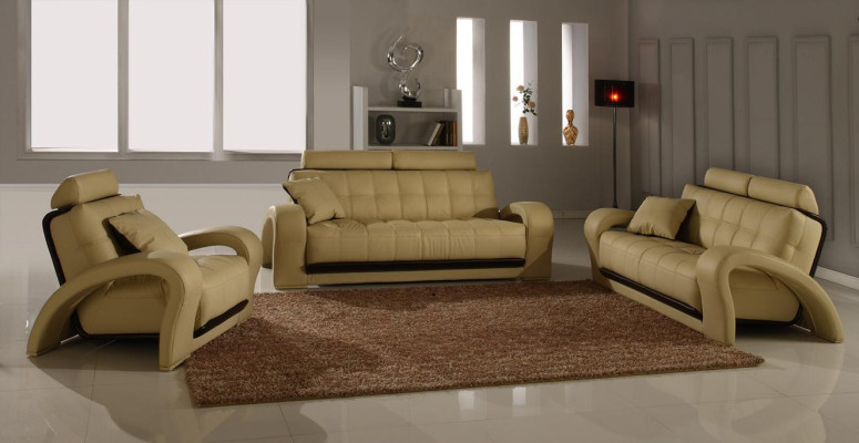 Designerski Zestaw sofowy 3+1+1 miejsce do siedzenia Sofa Kanapa Skóra Ustawić Podkładkę Zestaw