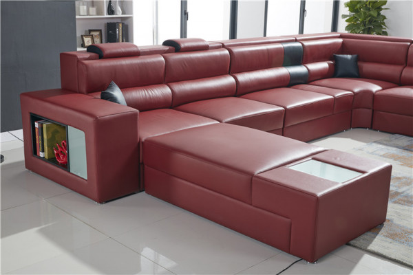 Kanapa Żywy krajobraz Narożnik Ustawić Design Nowoczesna Sofa Kształt U Skóra