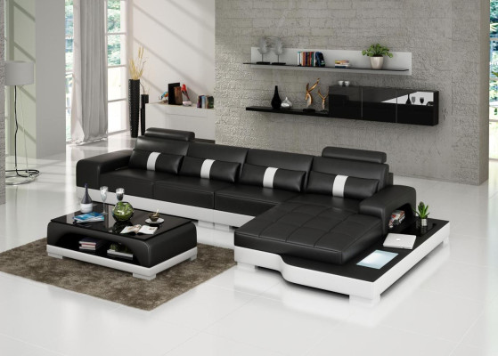 Narożnikowa kanapa Sofa Żywy krajobraz L Shape Podkładka Couch Sofa skórzana Sofy
