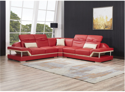 L Shape Skóra Żywy krajobraz Kanapa Podkładka Siedziba Narożnikowa kanapa Sofa Living Room