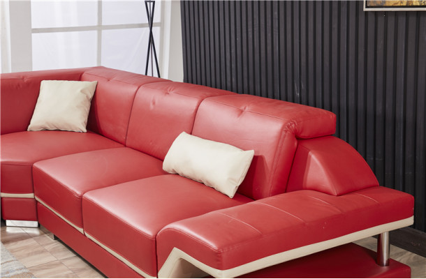 L Shape Skóra Żywy krajobraz Kanapa Podkładka Siedziba Narożnikowa kanapa Sofa Living Room