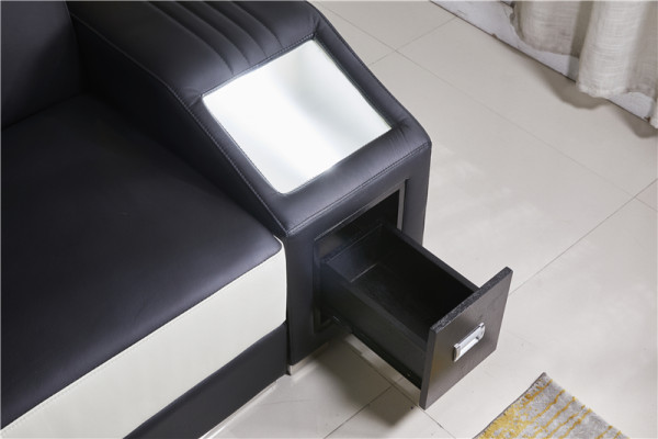Skóra Modern Couch Żywy krajobraz Sofa skórzana Zestaw sofowy Meble Sofa