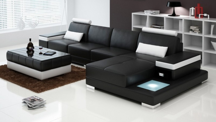 Kanapa Narożnikowa kanapa Meble Skóra Żywy krajobraz Ustawić Design Nowoczesna Sofa
