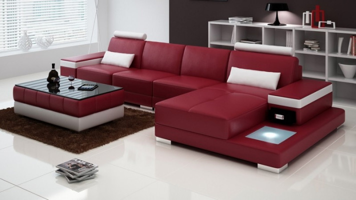 Kanapa Narożnikowa kanapa Meble Skóra Żywy krajobraz Ustawić Design Nowoczesna Sofa