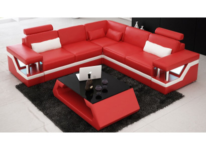 Kanapa Narożnikowa kanapa Skóra Żywy krajobraz Ustawić Design Nowoczesna sofa w kształcie litery L
