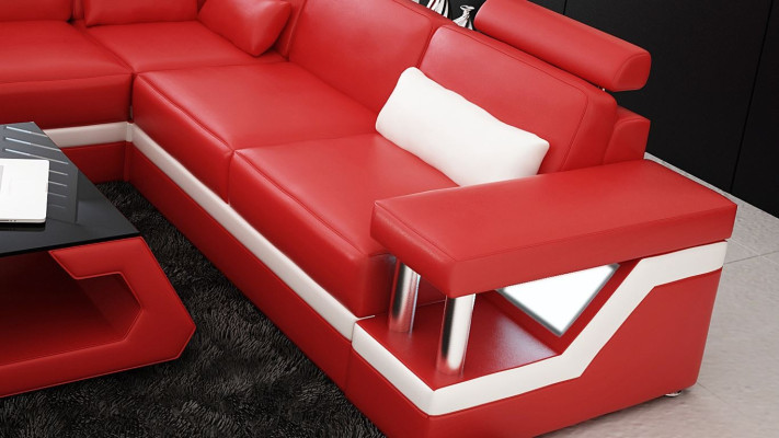 Kanapa Narożnikowa kanapa Skóra Żywy krajobraz Ustawić Design Nowoczesna sofa w kształcie litery L