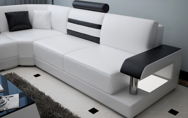 Narożnik kanapa Skóra Sofa Kanapa Podkładka Narożnik Siedziba Żywy krajobraz Ustawić L kształt