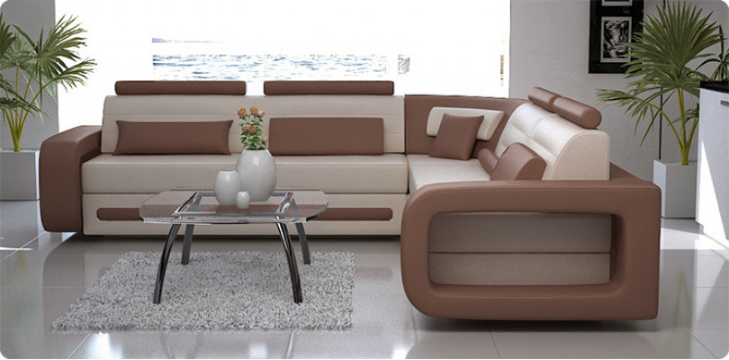 Narożnikowa kanapa Podkładka Kanapa Skóra Narożnikowa kanapa Żywy krajobraz Zestaw tapicerowany w kształcie litery L