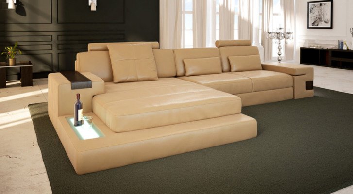 Design Narożnikowa kanapa Sofa Kanapa Podkładka Zestaw narożny Skórzana sofa Sofy Kanapy