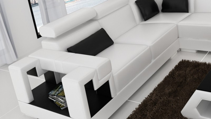 Narożnikowa kanapa Sofa Kanapa Podkładka Żywy krajobraz Skóra Narożnik Sofy Ustawić L Shape Nowość