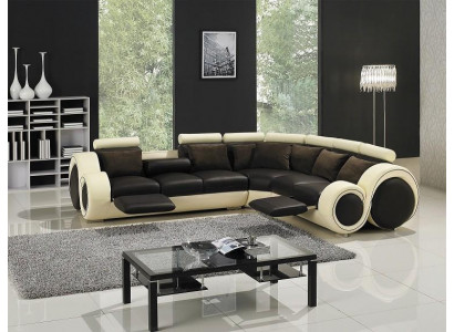 Narożnik kanapa Skóra Sofa Kanapa Podkładka Narożnik Siedziba Żywy krajobraz Ustawić L-Shape Material