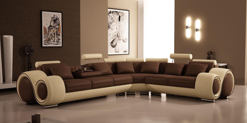 Narożnik kanapa Skóra Sofa Kanapa Podkładka Narożnik Siedziba Żywy krajobraz Ustawić L-Shape Material