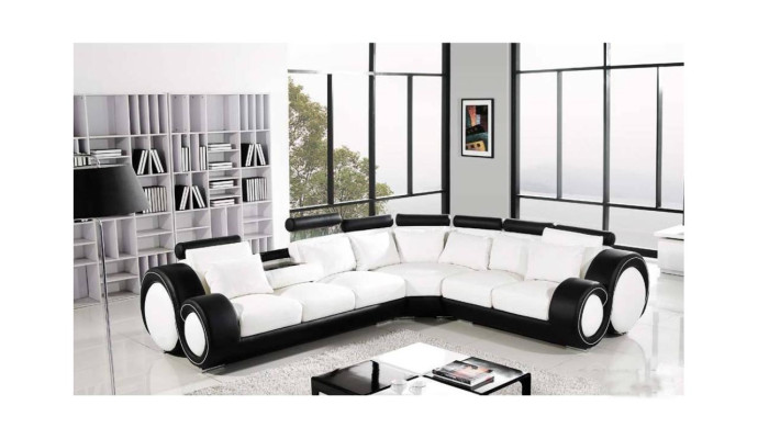 Narożnik kanapa Skóra Sofa Kanapa Podkładka Narożnik Siedziba Żywy krajobraz Ustawić L-Shape Material
