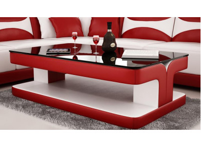 Nowoczesny skórzany stolik kawowy Tabela Nowoczesny stolik szklany Design stoły Szkło