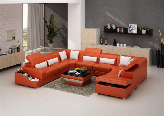Skóra Sofa stoły Czarny stolik kawowy Szklany stolik Kwadratowy stolik