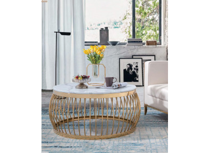 Okrągła designerska kanapa kamienna Stal nierdzewna Sofa Tabela Wohn Design Okrągłe
