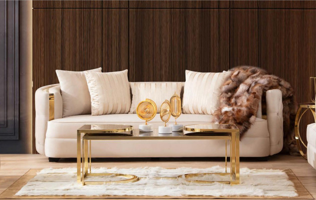 Sofa 3 miejsce do siedzenia Meble Materiał Sofy trzyosobowe Luksusowy design Salon Nowoczesny styl