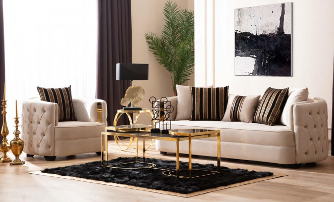 Sofa 3 miejsce do siedzenia Meble Materiał Sofy trzyosobowe Luksusowy design Salon Nowoczesny styl