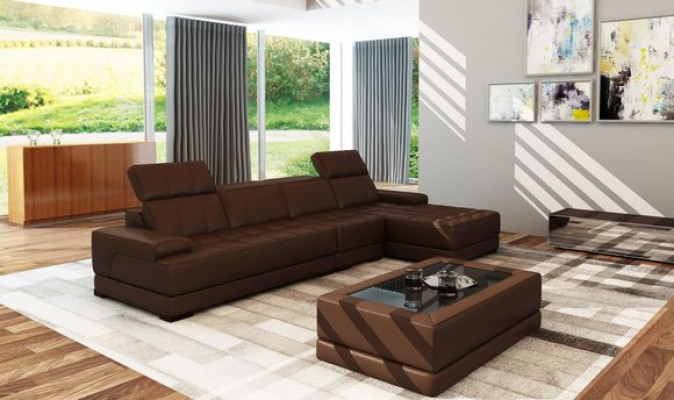 Skórzana sofa Narożnikowa kanapa Sofa Kanapa Podkładka Narożnik Ustawić L Kształt XXL Duże Sofy