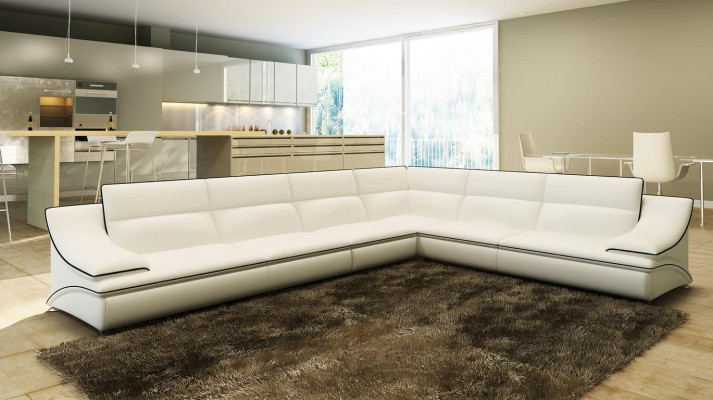 Skórzana sofa Żywy krajobraz Narożnikowa kanapa XXL Podkładka Narożnik Siedziba Couch Ustawić