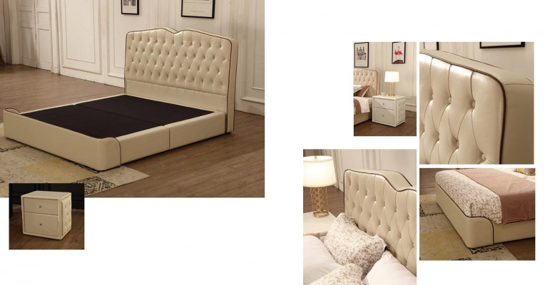 Nowoczesne designerskie łóżka hotelowe Łóżko XXL luksusowe podwójne Skóra Chesterfield