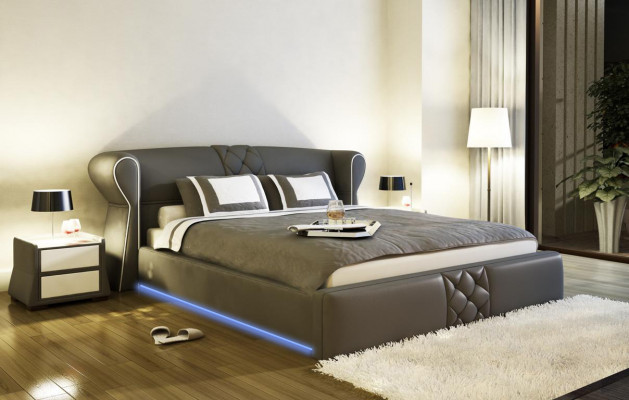 Skóra Podkładka do łóżka Hotel Classic Designer Double Marriage Sypialnia Nowość
