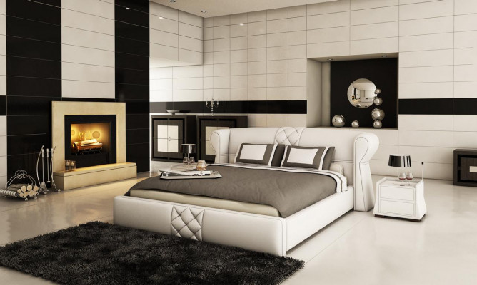 Skóra Podkładka do łóżka Hotel Classic Designer Double Marriage Sypialnia Nowość