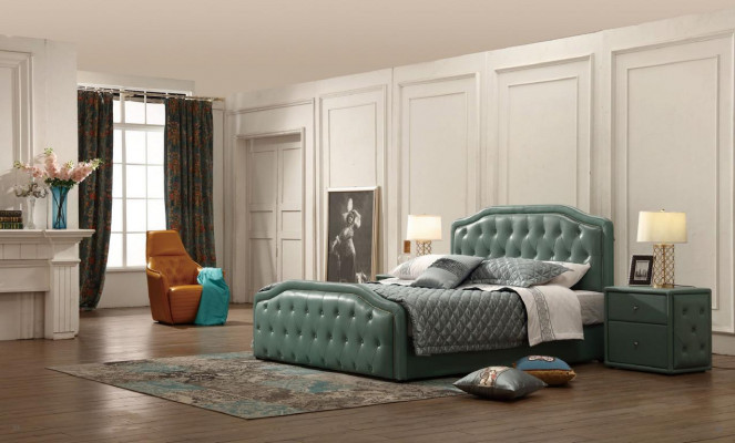 Nowoczesny design hotelu Łóżko XXL luksusowe podwójne łóżko Skóra Chesterfield 180x200cm