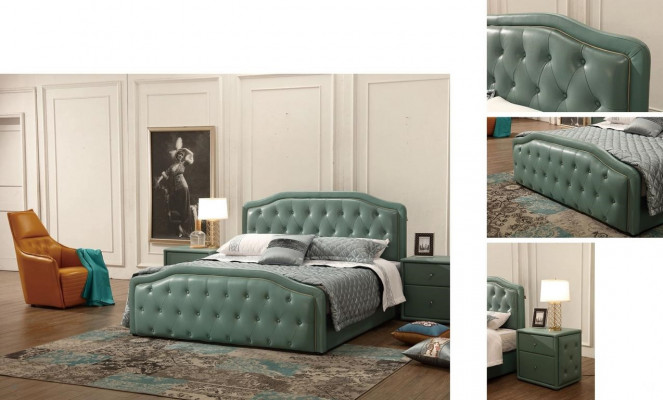 Nowoczesny design hotelu Łóżko XXL luksusowe podwójne łóżko Skóra Chesterfield 180x200cm