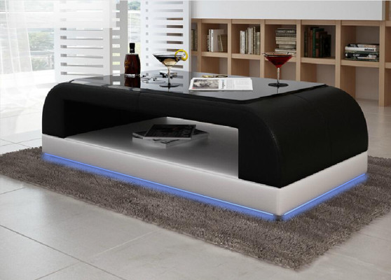 Sofa stolik Szkło Design stolik kawowy Tabela salon Skóra kanapa boczna sofa