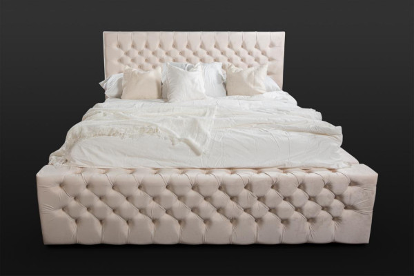 Luksusowe łóżko Chesterfield Aksamit łóżko Włókiennicze Double Hotel Meble 140x200