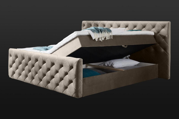 Chesterfield Aksamit łóżko Podwójne łóżko 160x200 Design bed Meble hotelowe