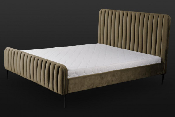 Zielone, drewniane meble do sypialni dwuosobowej, elegancki materiał, klasyczne meble
