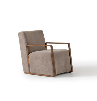 Fotel 1 miejsce do siedzenia Sofa Włókienniczy Materiał Kanapy Podkładka Design Meble New Grey