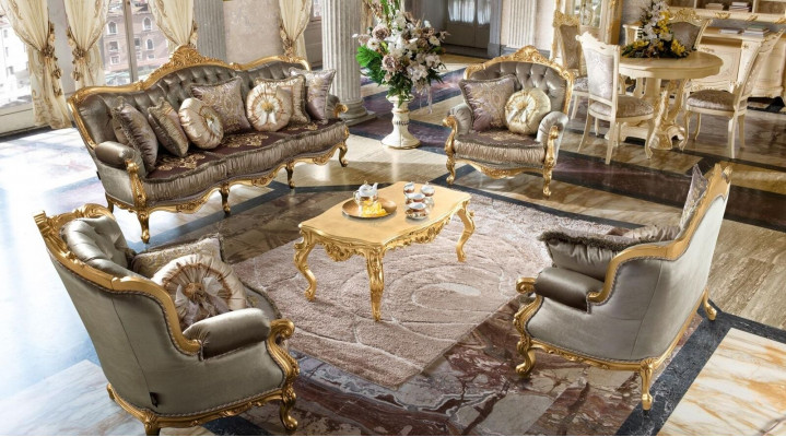 Sofa Zestaw sofowy 3 2 1 1 miejsce siedzące Relaks Kanapa Zestaw Tapicerowany Projektant NeuTextil