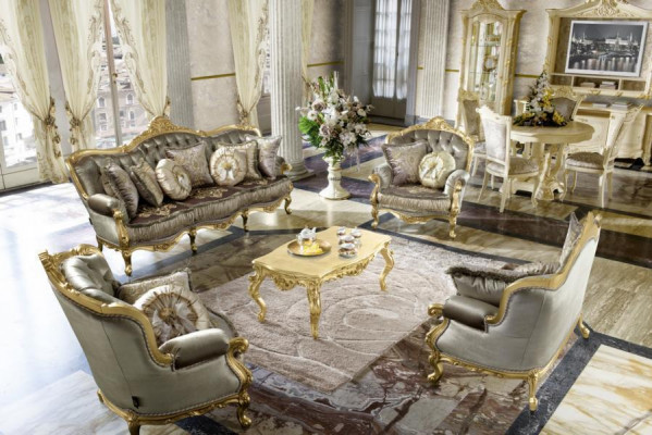 Sofa Zestaw sofowy 3 2 1 1 miejsce siedzące Relaks Kanapa Zestaw Tapicerowany Projektant NeuTextil