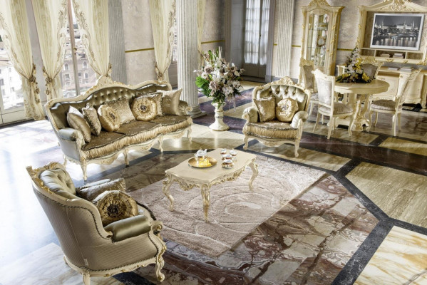 Kompletny zestaw Zestaw sofowy 3 1 1 miejsce do siedzenia + stolik kawowy designerska Żywy krajobraz sofa