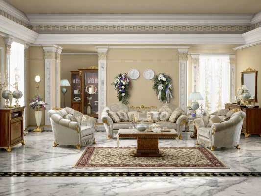 Pokój dzienny Materiał Kanapa Zestaw sofowy Zestaw 3+1+1 miejsce do siedzenia Sofa Siedziba Podkładka Włochy