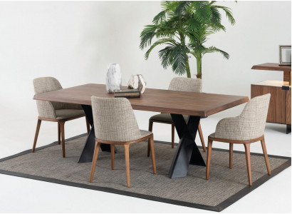 Drewno jadalnia Design Meble Nowoczesna grupa krzeseł Tabela 4x Krzesła zestaw 5 sztuk.