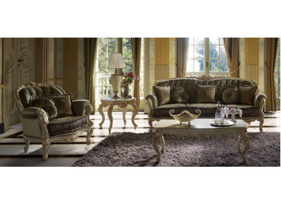 Zestaw wypoczynkowy 3+2 miejsce do siedzenia Design Podkładka Sofy Włókiennicze Relaks Classic New Brown