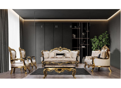 Sofa Chesterfield Barokowa Sofa Zestaw 5 sofowy 3+3+1+1 Siedziba stolik kawowy
