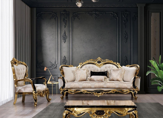 Zestaw sofowy Klasyczne luksusowe sofy Fotel zestaw do salonu 3+1 Siedziba Chesterfield