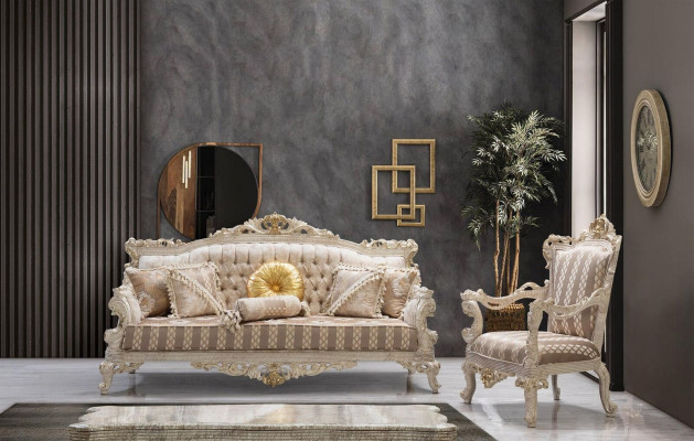 Zestaw sofowy Klasyczne luksusowe sofy Fotel zestaw do salonu 3+1 Siedziba Chesterfield