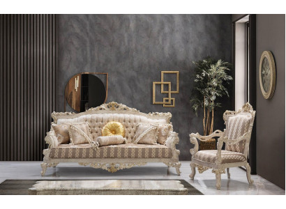 Zestaw sofowy Klasyczne luksusowe sofy Fotel zestaw do salonu 3+1 Siedziba Chesterfield