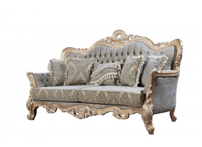 Chesterfield 3 miejsce siedzące Designerska Sofa Luksusowa Podkładka Sofy Kanapy Materiał Włókienniczy
