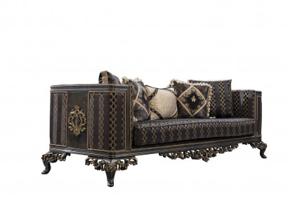 Barokowa Rokokowa Sofa Designerska 3-osobowa Kanapa Podkładka Sofy Kanapy Materiał Włókienniczy Nowość