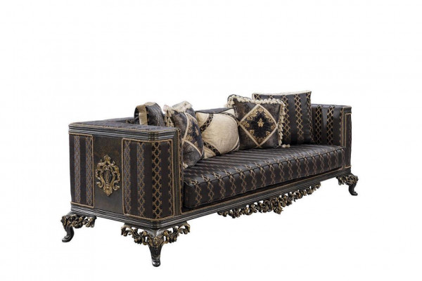 Barokowa Rokokowa Sofa Designerska 3-osobowa Kanapa Podkładka Sofy Kanapy Materiał Włókienniczy Nowość