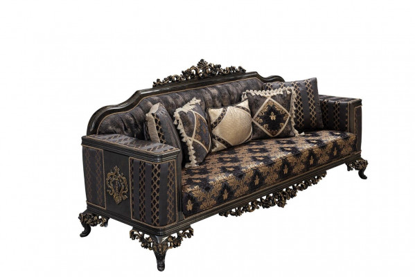 Chesterfield 3 miejsce siedzące Designerska Sofa Luksusowa Podkładka Sofy Kanapy Materiał Włókienniczy Nowy
